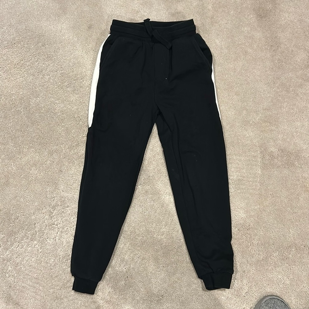 Miles the Label black with white stripe joggers Sz 7